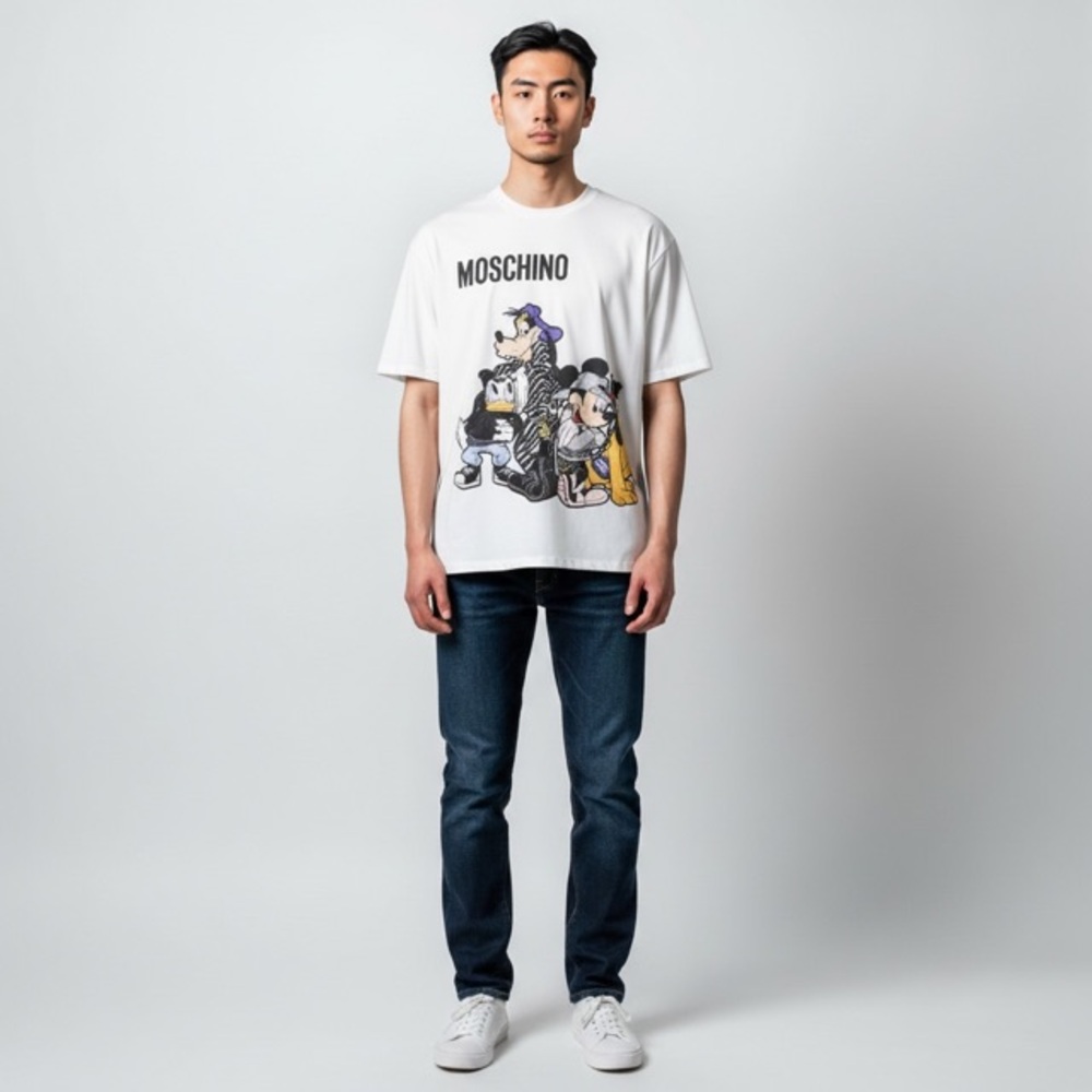 Rare Moschino hip hop Disney t-shirt vintage promo tailor cut